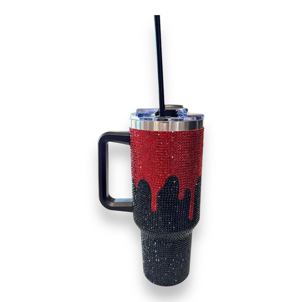 Blood Drip Rhinestone Tumbler 40 Oz SPIRIT HALLOWEEN Bloody Cup New FAST SHIP